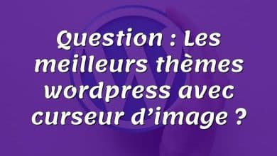 Question : Les meilleurs thèmes wordpress avec curseur d’image ?